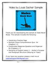 Holes five activities including descriptive writing, character analysis, the reading skill of predicting, and a poetry assignment. Holes By Louis Sachar Activities Fill Online Printable Fillable Blank Pdffiller