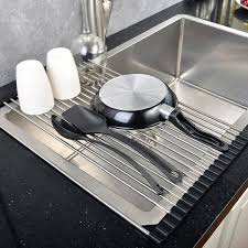 Angelbubbles Egouttoir Grille Sechage En Acier Inoxydable Pliable Detachable Au Dessus De Evier Pour Nettoyage L Kuchenteller Kuchenarbeitsplatte Waschbecken