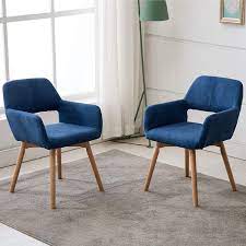 These lovely and functional living arm chair are available at enticing offers and discounts. Amazon Com Lansen Furniture Set Of 1 Modern Living Dining Room Accent Arm Chairs Club Guest With Solid Wood Legs 2 Blue Chairs