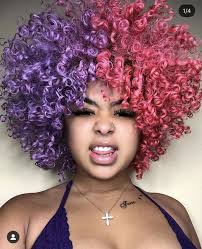 Qweennia16 Dyed Natural Hair Split Dyed Hair Dyed Curly Hair
