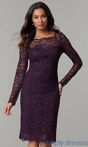 Knee Length Semi Formal Onyx Wedding Guest Dress Lace Dress With Sleeves Wedding Guest Dress Short Wedding Guest Dresses