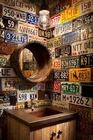 Slopeside Retreat Man Cave Bathroom Eclectic Bathroom Plates On Wall