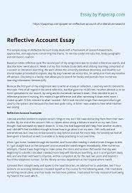 Check spelling or type a new query. Reflective Account Essay Essay Example
