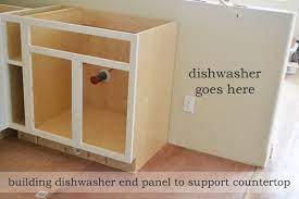 I am thinking 15 depth granite would be sufficent for eating. Dishwasher End Panel Ana White