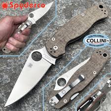 Spyderco - Paramilitary 2 knife - Brown Canvas Micarta - CruWear steel -  C81MPCW2 - knife