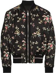Haider Ackermann Freesia Floral Print And Black Reversible Bomber Jacket Farfetch Black Floral Bomber Jacket Bomber Jacket Floral Bomber Jacket