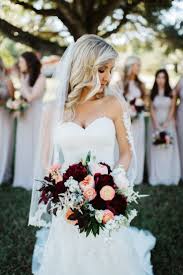 Burgundy And Peach Wedding Bouquet Bride Bridal Bridesmaids Burgundy And Blush Wedding Red Bridal Bouquet Peach Wedding