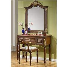 Meja Rias Jati Cermin Gantung Terbuat Dari Material Kayu Jati Yang Kami Sempurnakan Dengan Finishing Melamin Coklat Kombinasi Em Vanity Mirror Decor Home Decor