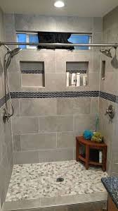 Bayswater bathroom renovation, dark bathroom, modern shower bath, double basin, double basin family bathroom, shower niche, full height tiling, shower combo, frameless bath screen, wall hung vanity, otb bathrooms, shower bath bad niche finishing with metal strips. 78 Lovely Bathroom Shower Remodel Ideas Bathroomideas Bathroomdecor Bathroomremodel Bathroomrenov Bathroom Remodel Shower Shower Remodel Bathrooms Remodel