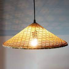 Bamboo Pendant Chandelier Hollow Cone Shades Lamp Led Bamboo Etsy In 2021 Pendant Chandelier Lantern Lampshade Chandelier