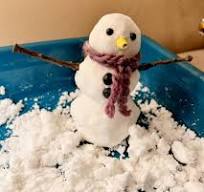 Fake snow sensory bin!