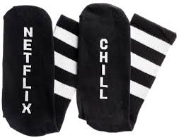 Netflix Chill Socks In Black And White Chill Socks Socks Black Socks