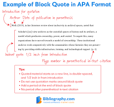 If a quotation comprises 40 or more words, display it in a freestanding block of text and omit the quotation marks. Apa Block Quote Format Bibliography Com
