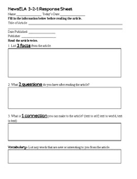 You can use the submission form to submit answers for newsela articles. Newsela Response Sheet By Jredd Teachers Pay Teachers