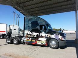 Thanks To Our Friends At Roadmaster Drivers School For Letting Us Show Off Our Operation Freedom Ii Truck At Their West Memph With Images Trucks Peterbilt 389 West Memphis
