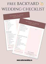 Backyard Wedding Checklist Backyard Wedding Wedding Checklist Small Backyard Wedding
