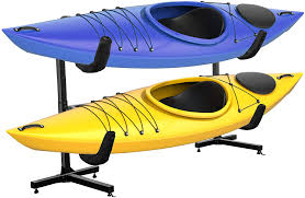 I had reservations based on the price but i have been very pleased with these. Amazon Com Raxgo Freestanding Kayak Storage Rack Heavy Duty Storage For Two Kayak Sup Canoe Paddleboard For Indoor Outdoor Garage Shed Or Dock Adjustable Height Sports Outdoors