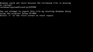 Windows\System32\Config\System Is Missing Or Corrupt