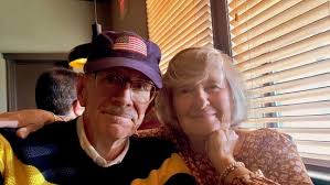 My wife and I enjoying wonderful chicken parm and ham dinners with salad  etc