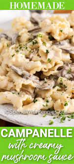 This Campanelle Recipe Is Perfect For Mushroom And Garlic Lovers Alike Made With Mushrooms Cheese And Heavy Cream Pasta Recipes Pasta Dishes Mushroom Sauce