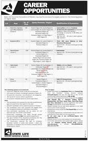 World of state life insurance. Data Entry Operator Assistant Record Sorter Naib Qasid Driver Jobs In State Life Insurance Corporation Of Pakistan