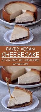 This Baked Vegan Cheesecake With A Delicious Poppy Seed Layer Is A Wonderful Light Airy Cake And Gluten Free Cheesecake Vegan Cheesecake Sugar Free Cheesecake