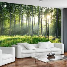 Inspiration board for living rooms. Custom Photo Wallpaper 3d Green Forest Nature Scenery Murals Living Room Bedroom Background Wall Covering Modern Home Decor 3 D Onshopdeals Com