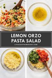 Easy Lemon Orzo Pasta Salad Video Life As A Strawberry Recipe Orzo Pasta Salad Orzo Pasta Pasta Salad Recipes