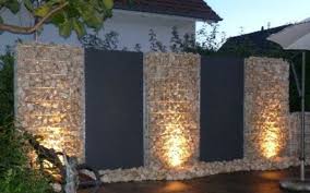Gabion Fence With Night Lighting Http Www Gabion1 Com Fence Decor Backyard Fences Fence Design