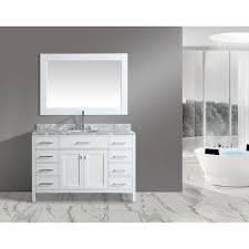 white 54 inch single sink vanity set