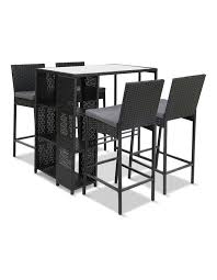 Bar table round height adjustable outdoor indoor kitchen aluminium cafe pub. Gardeon Outdoor Bar Set Table Stools Furniture Wicker 5pcs Myer