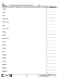 Rational and irrational 29.04.2020 · operations with rational and irrational numbers worksheet pdf april 29, 2020 by admin 21 posts related to operations with rational and irrational. Identifying Rational And Irrational Numbers Worksheet With Answer Key Printable Pdf Download