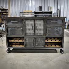 Modern Industrial Wine Cabinet The Speakeasy Credenza Bar Etsy In 2020 Credenza Bar Industrial Design Furniture Wine Cabinets