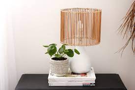 The creator made this project using plywood. Diy Rattan Style Lamp Upcycle Dossier Blog