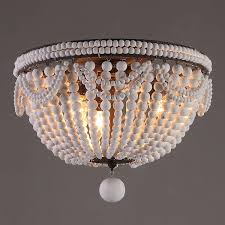 It has multiple stretches and can shine on any corner. Retro Farmhouse Distressed White Wood Bead Cascade 3 Light Dome Shaped Flush Mount Ceiling Light In Rust