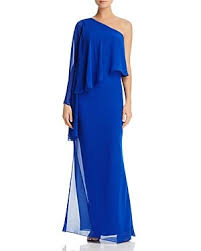Laundry By Shelli Segal Laundry By Shelli Segal One Shoulder Chiffon Overlay Gown Laundrybysh Chiffon Evening Dresses Blue Evening Gowns Blue Chiffon Dresses