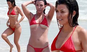 Kourtney Kardashian's boobs on parade in bikini in Mexico | Daily Mail  Online