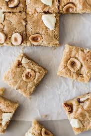 Hazelnut And White Chocolate Blondies Cravings Journal Recipe White Chocolate Blondies How To Roast Hazelnuts White Chocolate