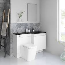 1200mm olympia white right hand vanity unit black basin florence pan vanity units bathroom solutions tropical bathroom