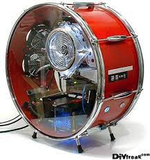 Playing drums is all about the music. Upcycle Old Tech With Computer Mods Custom Computer Computer Case Custom Computer Case