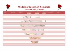 Creating a wedding guest list can be a difficult task for many couples. 13 Guest List Templates Wedding Party Events Word Excel Templates