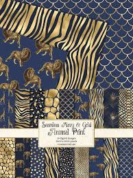 Navy And Gold Animal Prints Gold Animals Animal Print Prints