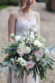 Succulents, roses, daisies, billy balls, seeded eucalyptus and stock from: 33 Eucalyptus Bouquet Ideas Wedding Bouquets Eucalyptus Bouquet Wedding Flowers