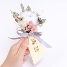 拾米豐瓶 結婚永生胸花 謝卡名條 粉黃 語時設計 gifts gift wrapping boutonniere