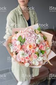 Red white blue flowers delivery. Large Beautiful Bouquet Of Mixed Flowers In Woman Hand Floral Shop Concept Handsome Fresh Bouquet Flowers Delivery Red And Pink Color Stock Photo Download Image Now Istock