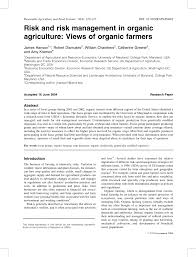 Understanding of the scientific content is facilitated with. Pdf Risk And Risk Management In Organic Agriculture Views Of Organic Farmers