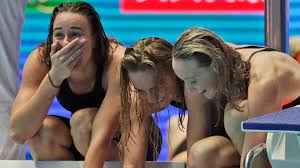 At the games of the xxxii olympiad. Australia Set World Record Win Women S 4x200 Freestyle Gold