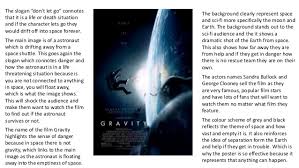 A great movie is hard to define. Gravity Film Poster Analysis
