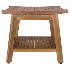 Some companies specialize in teak. Teak Shower Bench Teak Shower Stool 20 Sturdy Waterproof Stool With Shelf Foot Stool Shower Shelf For Your Bathroom Suitable For Both Indoor And Outdoor Nander Stool Assembly Required Buy Online