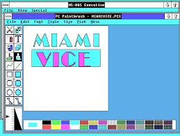 An american font designer mr daniel zadorozny took the charge for designing it. I Recreated The Miami Vice Logo In A Program From 1987 Running On Windows 2 0 It Doesn T Get More 80s Than That Miamivice
